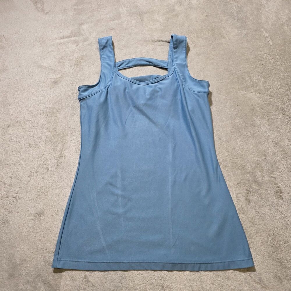 Aspire Lined Workout Top Women's Sleeveless Green Blue Scoop Neck Racerback Sz S